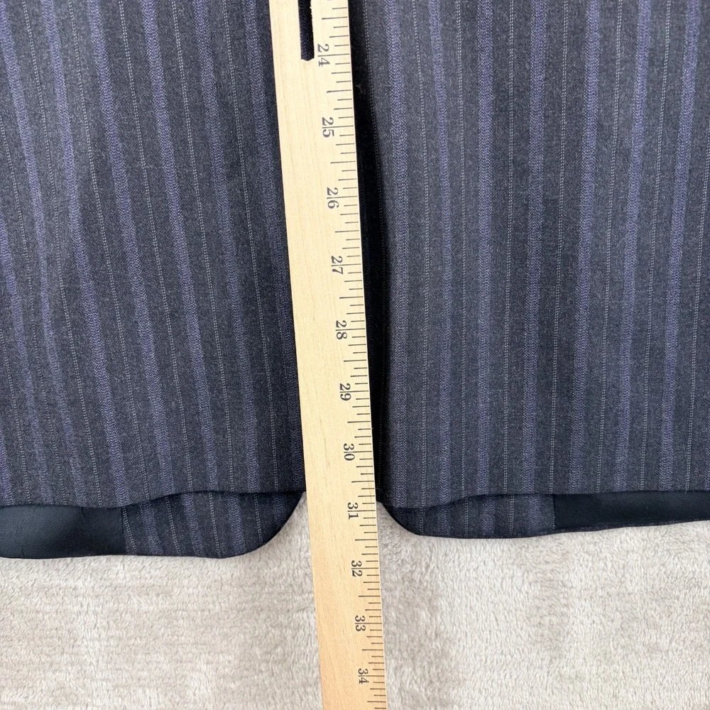 VTG Hickey Freeman Suit Men 44R Gray Striped Wool Pleated Pants 38x28 USA Made